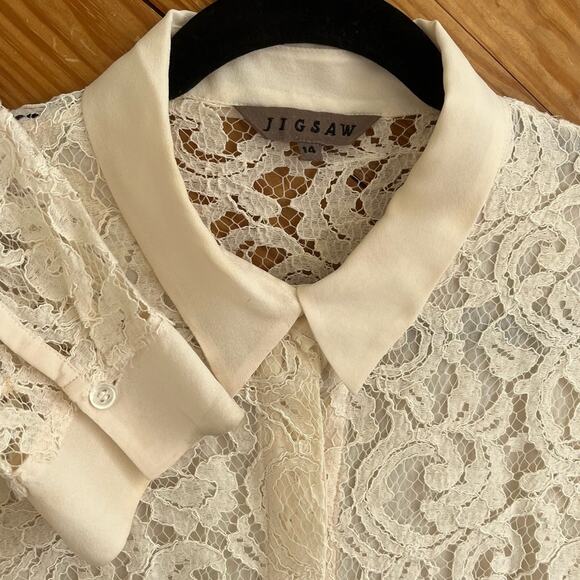 JIGSAW Lace Button Down Shirt - Picture 4 of 5